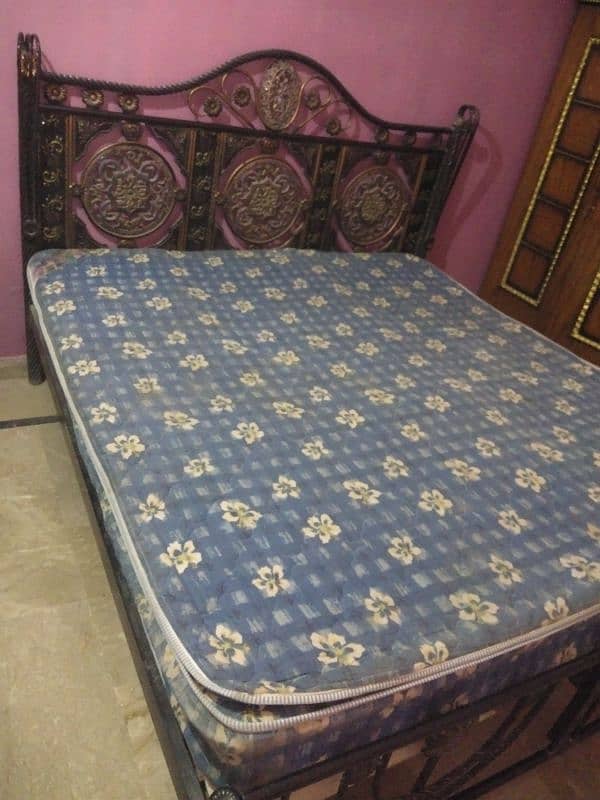 iron bed double with spring matres cont # 03458248356 1