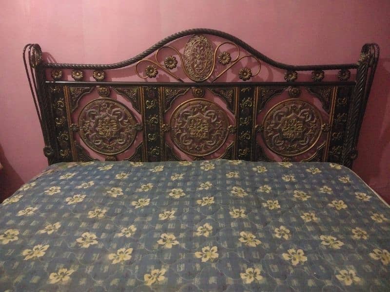 iron bed double with spring matres cont # 03458248356 2