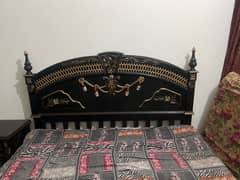 king size home used bed for sale with two side tables and mattress