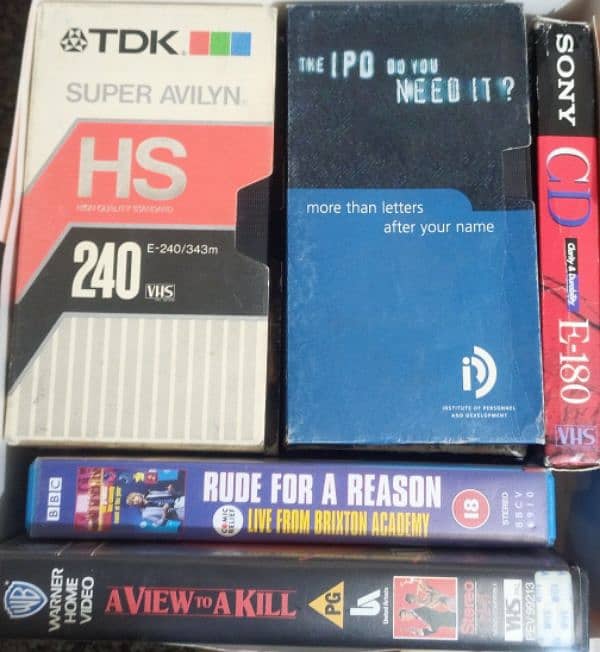 VHS Video cassettes or VCR cassettes with Cover Case box available 3