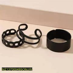 Alloy Plated Hip Hop Rings Pack of 3