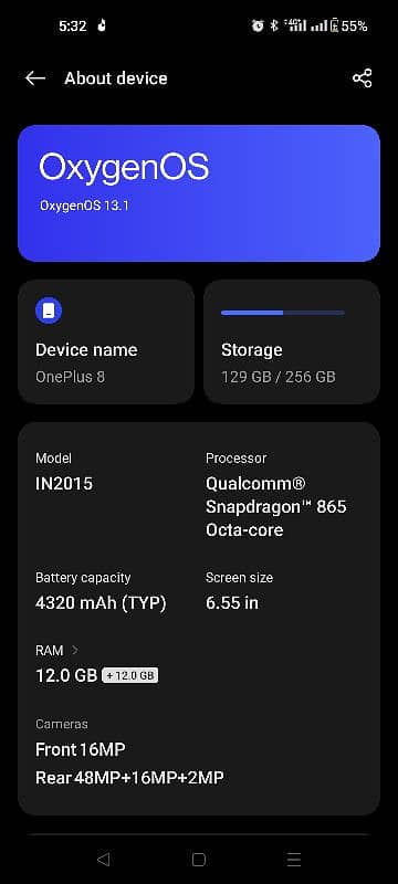 OnePlus 8 PTA approved 256gb 7