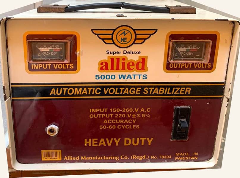 Heavy Duty Voltage Stabilizers 5000W (Original Silver Winding) 0