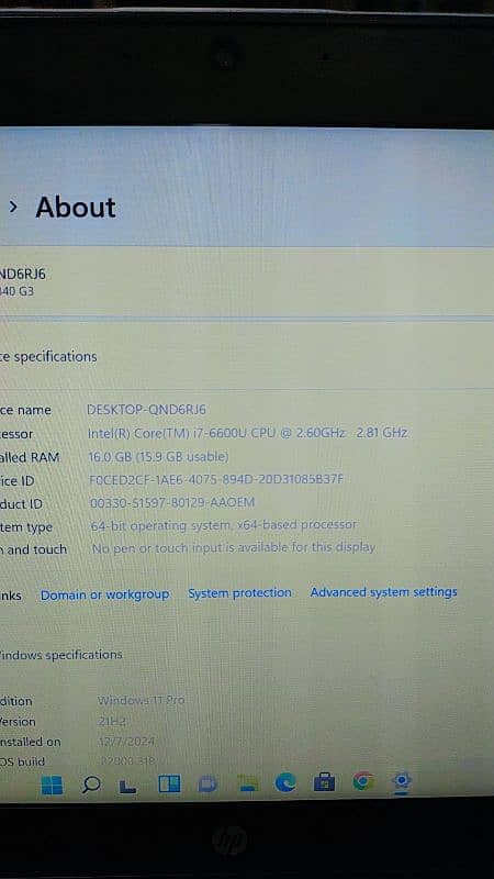 Hp G3 i7 6th generation 16gb ram 256nvm ssd card+500gb hard 2