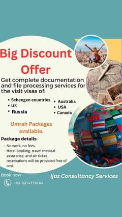 Visa Consultancy Services/visit visa/Umrah packages/study visa