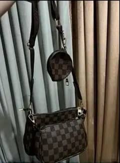 brown check bag