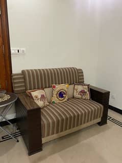 2 seater sofas with coffee table and side tables