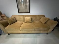 8 Seater Sofa in Velvet Camel Color