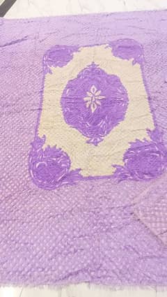 bridal purple bedsheet n green velvet king size bedsheet 10/10