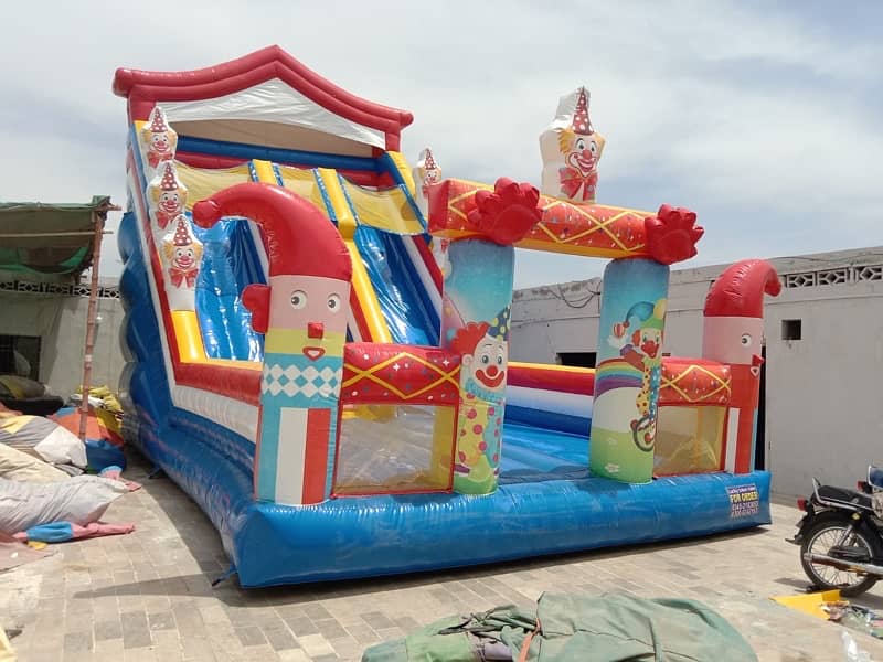 jumping castle / token ride / slide / kidi / ride / jhuly / swings 4