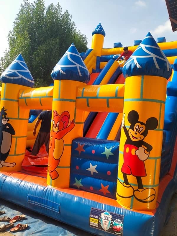 jumping castle / token ride / slide / kidi / ride / jhuly / swings 12