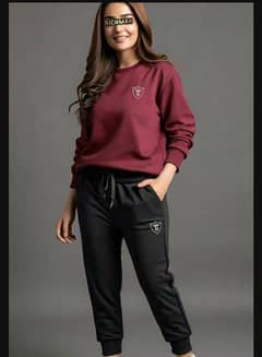 2 Pcs Unisex Fleece plain Track Suits