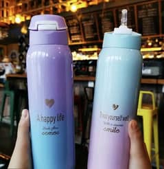 portable stainless steel straw cup water bottle with free delivery