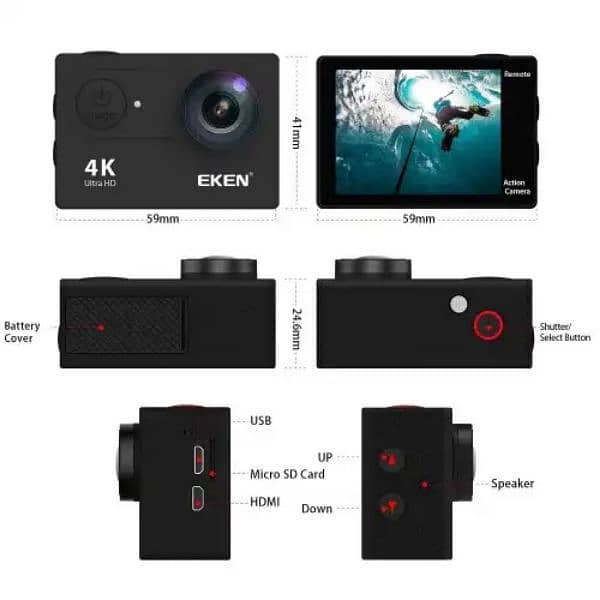 Eken H9r 4k UHD action camera for sale moto vlogging camera. 2