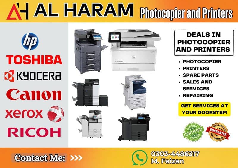 Deals All types Service photocopy machines and printers repair. 0