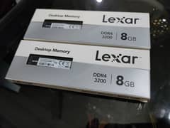 RAM DDR4 3200 mhz 2 x 8gb Sticks Lexar with Box good condition