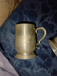 Rare vintage Pewter  commemorative Mug  queen Elizabeth  1953