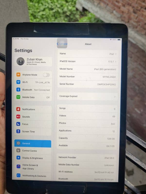 ipad 8th generation 128 gb pta 5