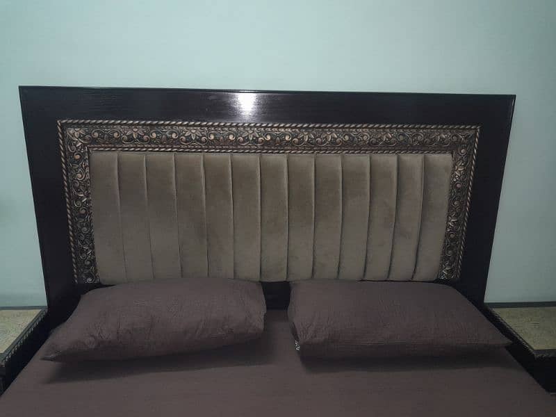 Wooden Bed for Sale with 2 sidetables and Mattress 1