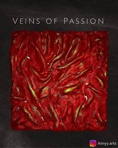 Veins of Passion Abstract Textured Painting