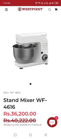 west point stand mixer 3 in 1 wf 4616