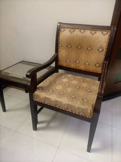 Wooden Chairs with Coffee Table