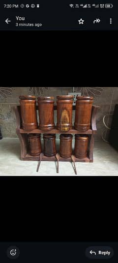 new wood spices jar set with stand