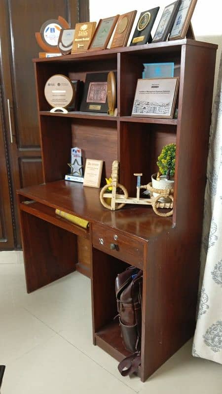 Wooden Computer Table with Rack 0