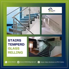 Glass railing/stairs temperd glass relling