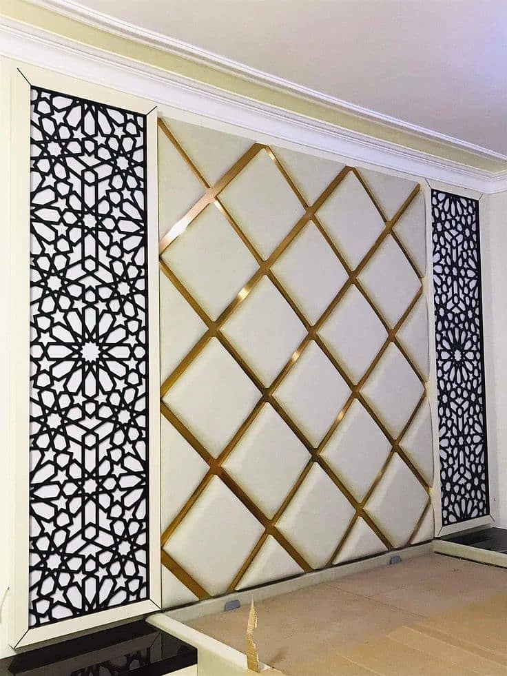 Fancy cut glass/mirror wall/glass mirror desing/cut mirror wall 3