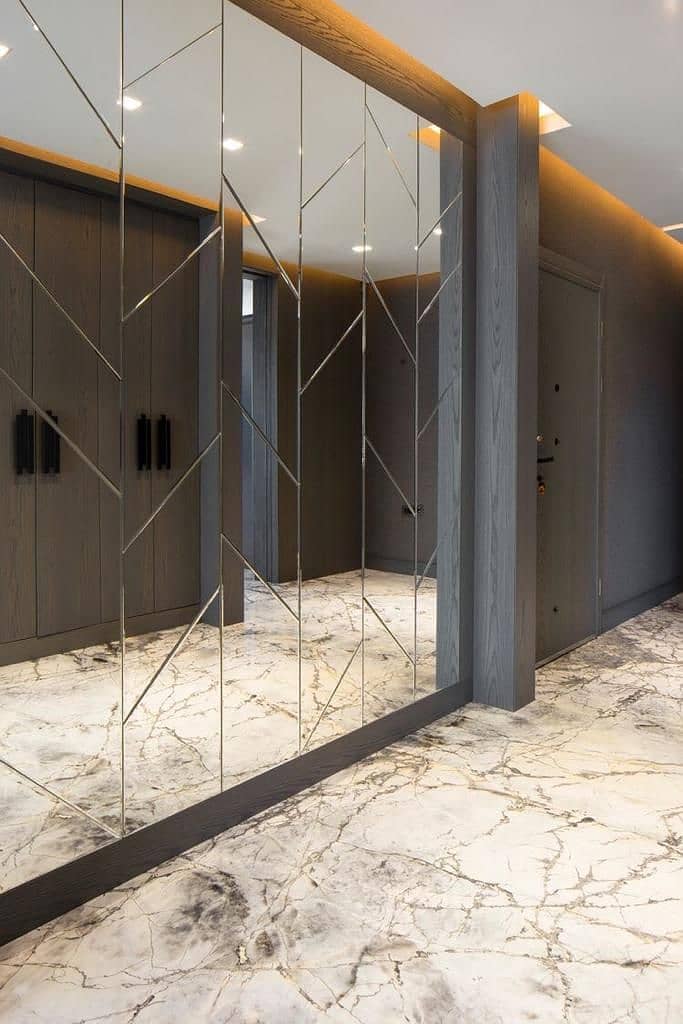 Fancy cut glass/mirror wall/glass mirror desing/cut mirror wall 6