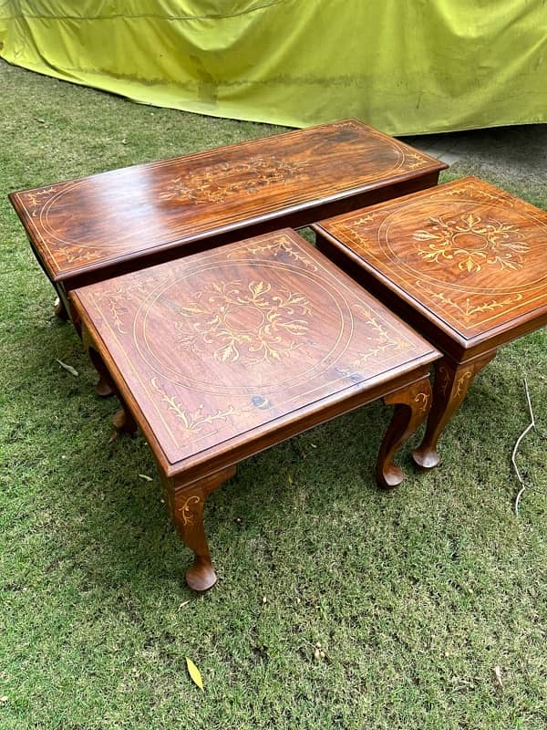 bedroom tables set | Center table | 2 side table | Chinioti Wood 4