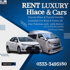 Rent A Car In Karachi/Car Rental/Hiace/Grand Cabin/Collora/Tours