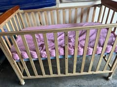 Baby Cot with mattress For Sale (Used but in good condition)