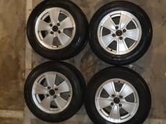 rim 14inch 6j, tyre 185.65. 14 ,brand new condition rim and 75%+ tyres