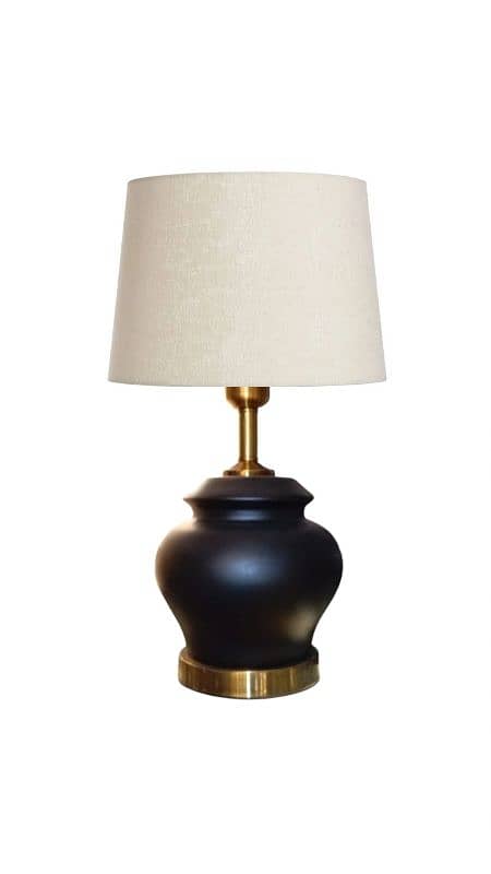 Table Lamp Pair Metal Frame with fabric shade 1