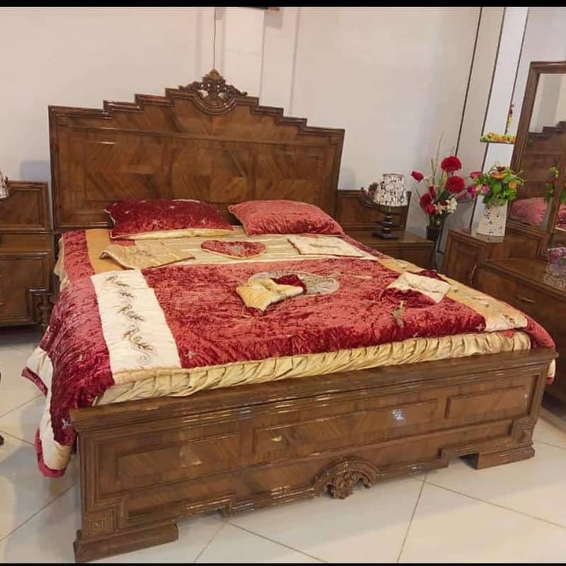 Bed Set / Double Bed Set/ Wooden Bed/ Poshish Bed/Complete Bed Set 6