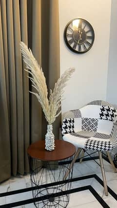 Elegant Pampas Grass Decor with Natural Stone Vase  Perfect for Home