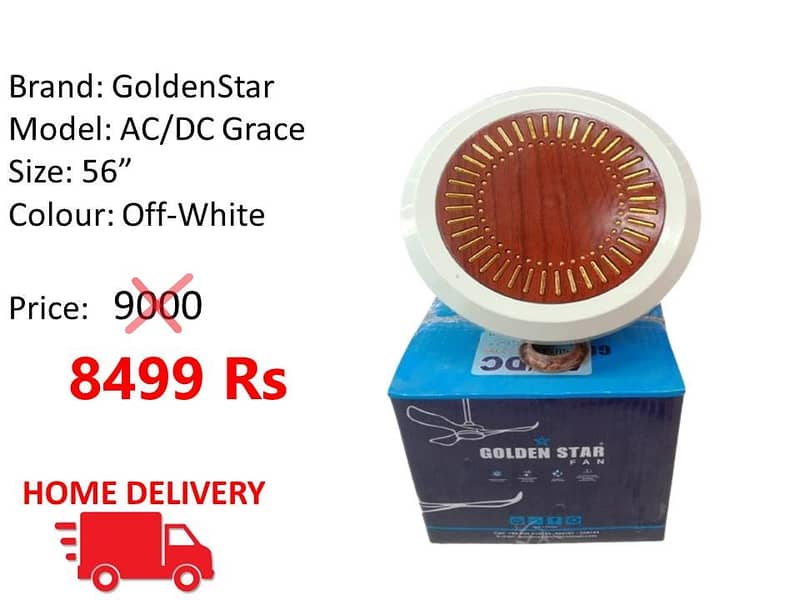 WHOLESALE RATE AC/DC FANS SOLAR FAN ROYAL , TAMOOR , GFC 7