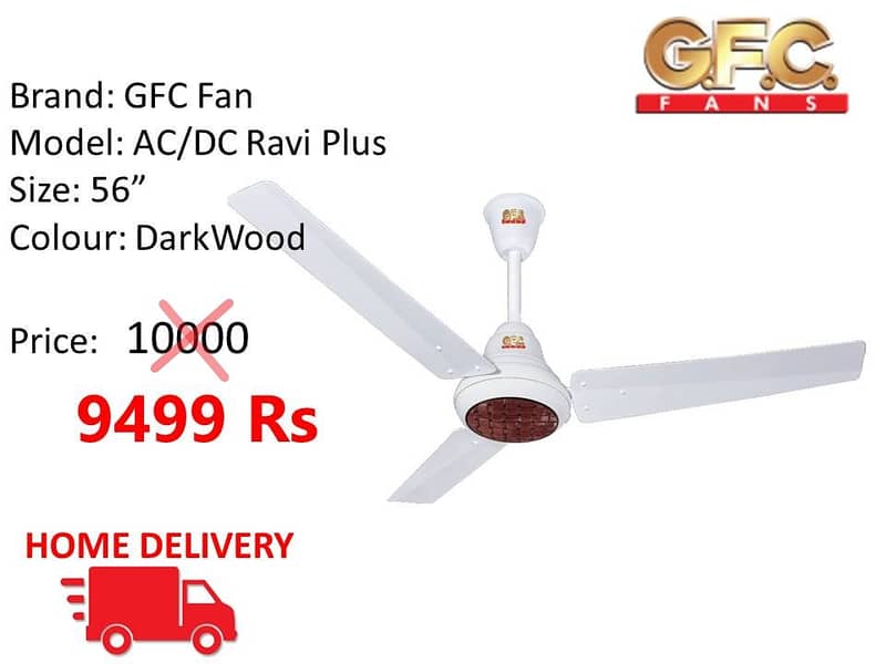 WHOLESALE RATE AC/DC FANS SOLAR FAN ROYAL , TAMOOR , GFC 10