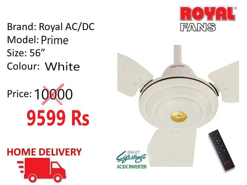 WHOLESALE RATE AC/DC FANS SOLAR FAN ROYAL , TAMOOR , GFC 11