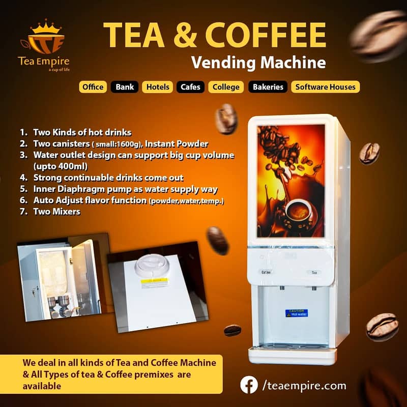 we have All kind of Tea And coffee machines. 1