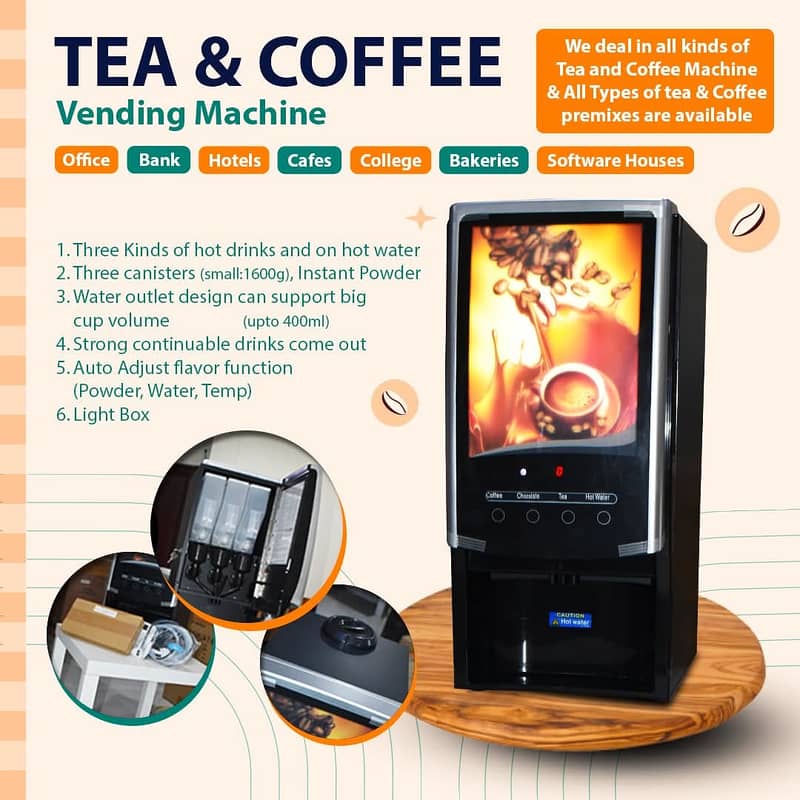 we have All kind of Tea And coffee machines. 4