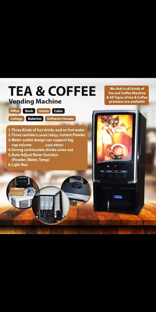 we have All kind of Tea And coffee machines. 5