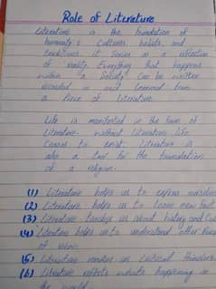 handwriting assignment work