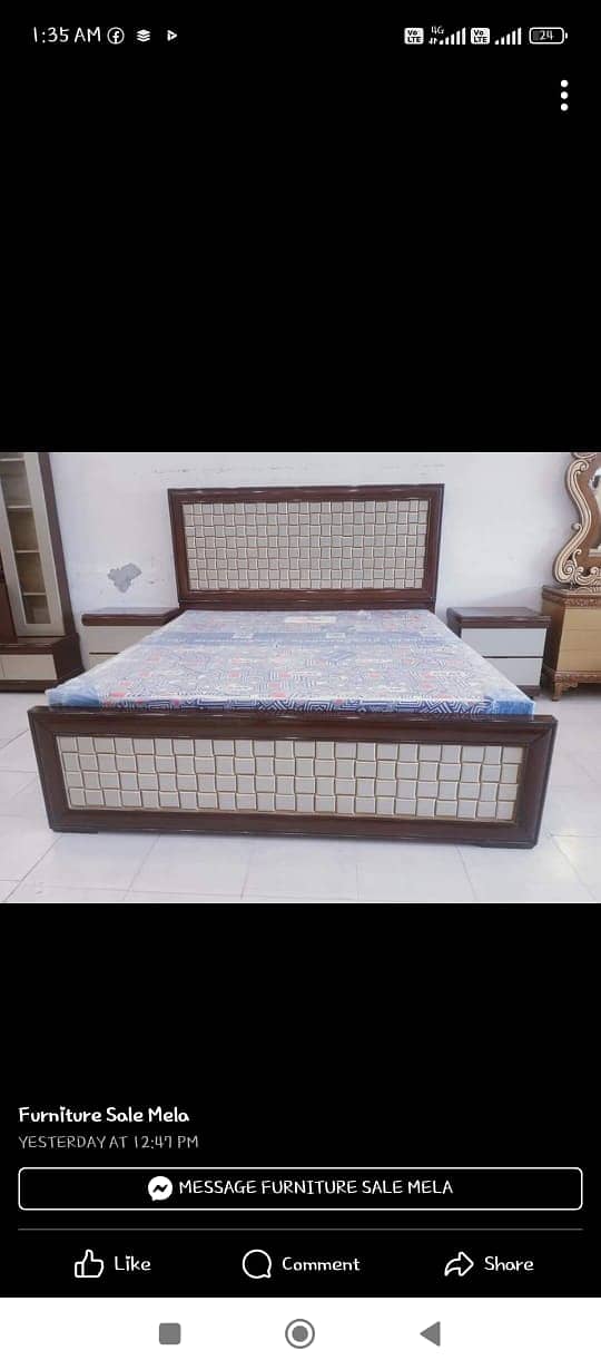 Bed |Double bed/ Poshish bed/King bed| Bed Set 12