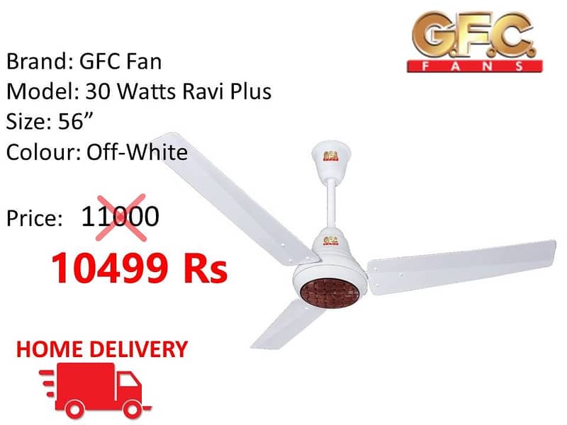 WHOLESALE RATE 30 WATT INVERTER FANS ROYAL /  TAMOOR / GFC CEILING FAN 4