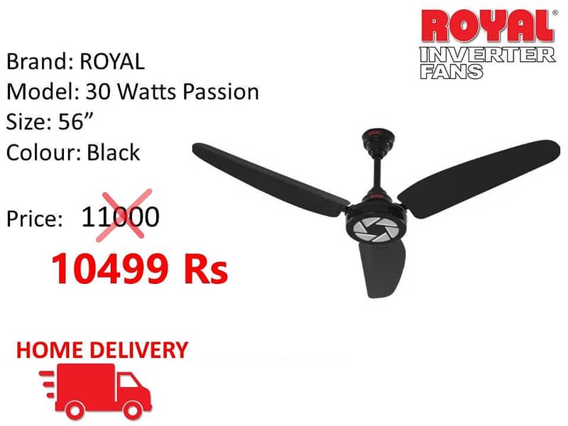 WHOLESALE RATE 30 WATT INVERTER FANS ROYAL /  TAMOOR / GFC CEILING FAN 5