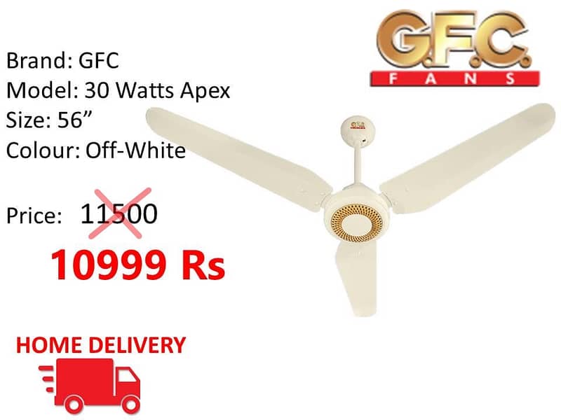 WHOLESALE RATE 30 WATT INVERTER FANS ROYAL /  TAMOOR / GFC CEILING FAN 10