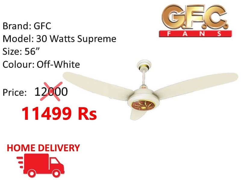 WHOLESALE RATE 30 WATT INVERTER FANS ROYAL /  TAMOOR / GFC CEILING FAN 13